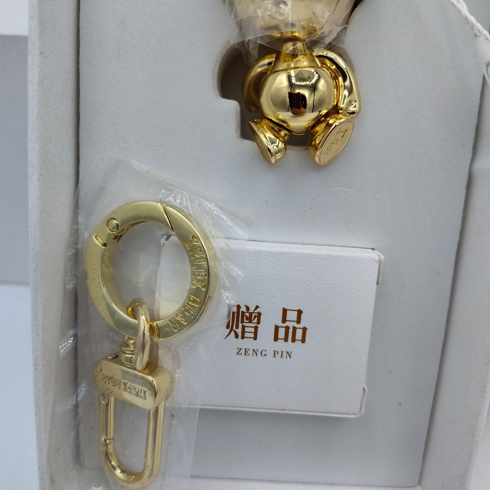 DIOR RARE Gold INLEX Robot Bear Keychain Asia-Exclusive Mid-Autumn Festival NWT - Picture 6 of 10